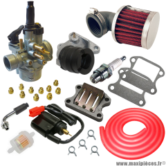 Pack carburation racing PHVA 17,5 pour scooter Peugeot buxy zenith trekker tkr vivacity speedfight elyseo elystar looxor squab x-fight * Prix spécial !