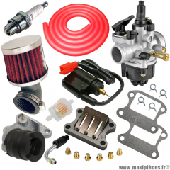 Pack carburation racing PHVA 17,5 pour scooter Peugeot buxy zenith trekker tkr vivacity speedfight elyseo elystar looxor squab x-fight * Prix spécial !