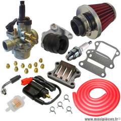 Pack carburation racing PHVA 17,5 pour scooter Peugeot buxy zenith trekker tkr vivacity speedfight elyseo elystar looxor squab x-fight * Prix spécial !