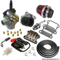 Pack carburation racing PHVA 17,5 pour scooter Peugeot buxy zenith trekker tkr vivacity speedfight elyseo elystar looxor squab x-fight * Prix spécial !