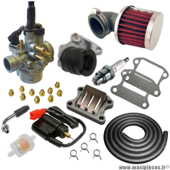 Pack carburation racing PHVA 17,5 pour scooter Peugeot buxy zenith trekker tkr vivacity speedfight elyseo elystar looxor squab x-fight * Prix spécial !