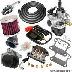 Pack carburation racing PHVA 17,5 pour scooter Peugeot buxy zenith trekker tkr vivacity speedfight elyseo elystar looxor squab x-fight * Prix spécial !