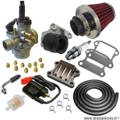Pack carburation racing PHVA 17,5 pour scooter Peugeot buxy zenith trekker tkr vivacity speedfight elyseo elystar looxor squab x-fight * Prix spécial !