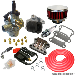 Pack carburation racing PHVA 17,5 pour scooter Peugeot buxy zenith trekker tkr vivacity speedfight elyseo elystar looxor squab x-fight * Prix spécial !