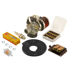 Pack carburation 17,5 racing V2 avec clapet carbone pour MBK Booster et Yamaha BW's (>2003) avec starter manuel * Offre spéciale !