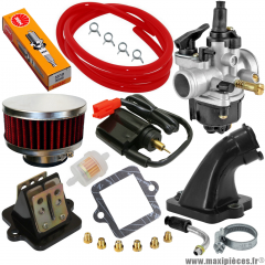 Pack carburation racing PHVA 17,5 pour scooter Peugeot Ludix speedfight 3 streetzone vivacity 50cc * Prix spécial !