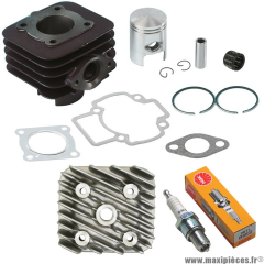 Kit haut moteur bougie cage pour typhoon fly liberty nrg sfera vespa zip gilera ice storm tph stalker italjet derbi aprilia... (type origine fonte)