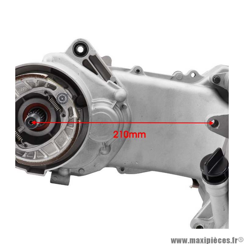 Moteur pour scooter 50cc chinois 4T gy6 139qmb roue en 10 pouces (longueur carter variation 400mm - axe de roue diamètre 16mm)