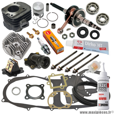 Pack réfection complet moteur Minarelli horizontal air pour scooter Mbk ovetto mach-g evolis fizz forte flipper Yamaha neos jog axis breeze why zest * Prix spécial !