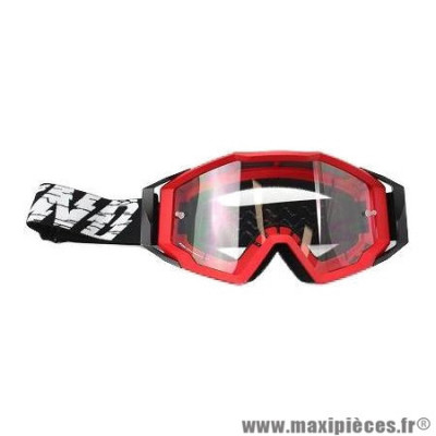 Masque cross moto marque NoEnd 7.2 cracked series couleur rouge