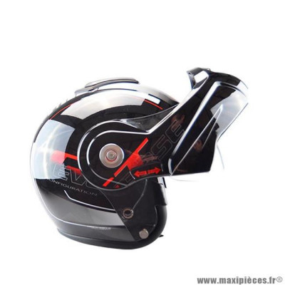 Casque type integral modulable simple ecran trendy 20 t-705 reverse noir / rouge verni taille m