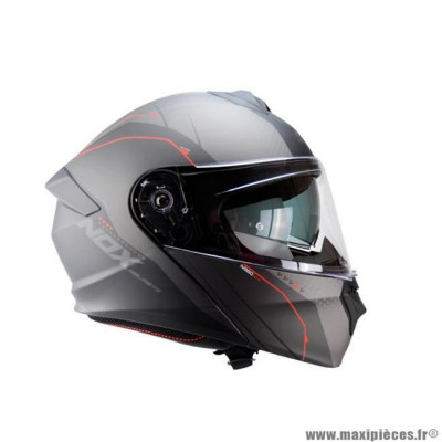 Casque type integral modulable marque Nox n960 shake noir mat / rouge taille xs