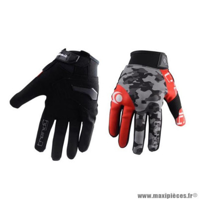 Gants moto trendy ete gt625 - goias camo gris / rouge taille XS