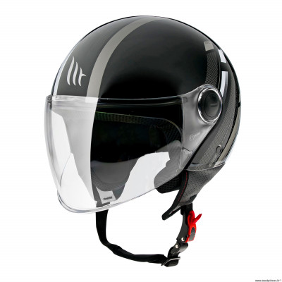 Casque type jet mt street scope couleur noir/gris brillant taille s