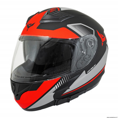 Casque type integral adx xr3 feeling couleur noir/argent/rouge mat taille m