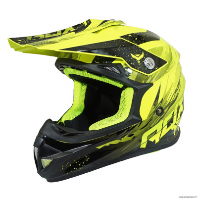 Casque type cross adulte adx mx2 couleur jaune fluo brillant taille s