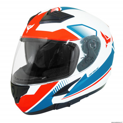 Casque type integral adx xr3 feeling couleur blanc/rouge/bleu mat taille s