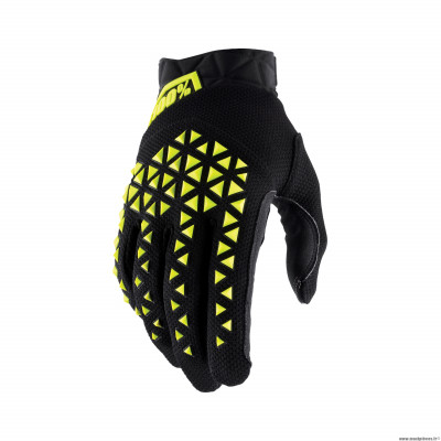 Gants motos 100% airmatic noir/jaune fluo taille S