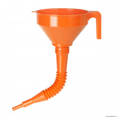 Entonnoir marque Pressol en polyethylene orange diam 160mm combine avec bec flexible