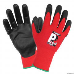 Gants atelier tactile nylon/elasthanne rouge/noir homologue - taille 9
