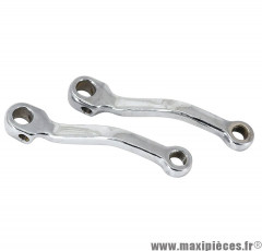 Manivelles x2 pour cyclomoteur gauche + droite (entraxe 140mm) acier chrome * Prix spécial !