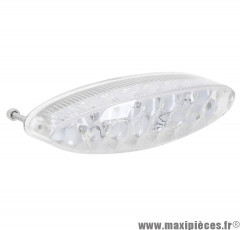 Feu arrière universel à leds ovale transparent avec stop (16 leds rouges / 3 blanches) homologué CE