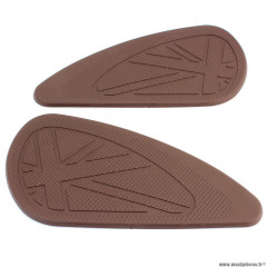 Pads de protection de réservoir x2 marque NoEnd pour moto couleur marron foncer (archive motorcycle)