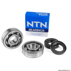 Kit roulements marque NTN (6204 jr2 c4) + joints spi pour mécaboite derbi senda / gpr / gilera 50cc smt / rcr