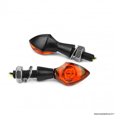 Clignotants x2 homologué marque OPM drope à leds couleur noir