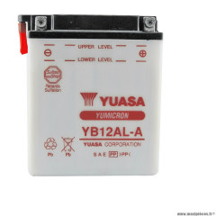 Batterie marque Yuasa YB12AL-A 12V-12A pour maxi-scooter aprilia atlantic / scarabeo / peugeot satelis 125