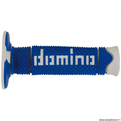 Revêtements poignée 120mm marque Domino cross bi-composants couleur bleu / blanc a260