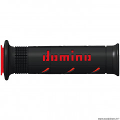 Revêtements poignée 120mm / 125mm marque Domino road bi-composants couleur noir / rouge a250