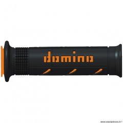 Revêtements poignée 120mm / 125mm marque Domino road bi-composants couleur noir / orange a250