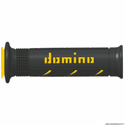 Revêtements poignée 120mm / 125mm marque Domino road bi-composants couleur noir / jaune a250