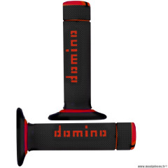 Revêtements poignée marque Domino cross bi-composants couleur noir / rouge