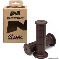 Revêtements poignées x2 marque NoEnd Classic pour moto drop couleur marron