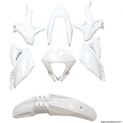 Kit carrosserie 7 pièces pour scooter beta 50cc rr motard 2012-2020 couleur blanc