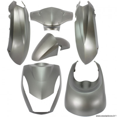 Kit carrosserie 6 pièces pour scooter peugeot kisbee 2-4 temps couleur gris mat