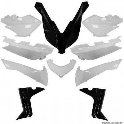 Kit carrosserie 10 pièces pour maxi-scooter yamaha x-max 125-250-400cc 2014-2017 couleur blanc competition