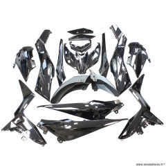 Kit carrosserie 11 pièces pour maxi-scooter yamaha x-max 125cc 2018-2019 / 300cc 2017-2019 / 400cc 2018-2019 couleur noir brillant