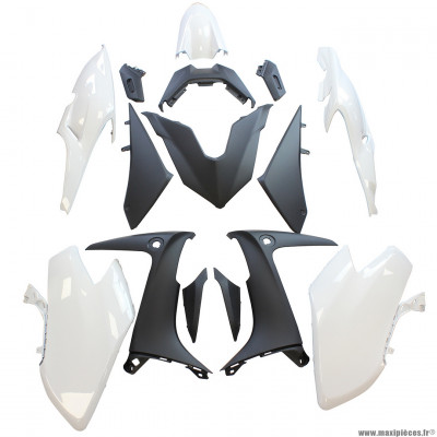 Kit carrosserie 15 pièces pour maxi-scooter yamaha t-max 560 2020 couleur blanc competition