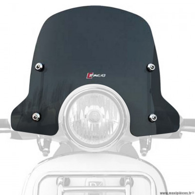 Pare brise sport fumé pour scooter vespa primavera 2014 (kit montage chrome)