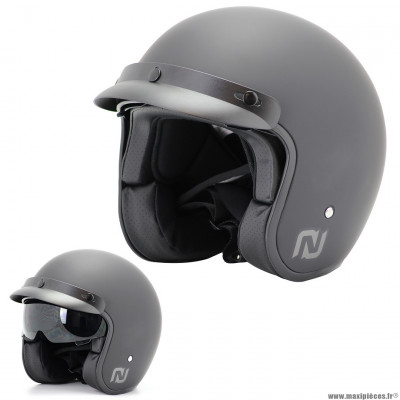 Casque jet marque NoEnd Sun series couleur noir mat taille XS