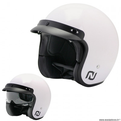 Casque jet marque NoEnd Sun series couleur blanc brillant taille XL