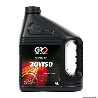 Huile marque Global Racing Oil 4T spirit 20w50 (bidon 4L)