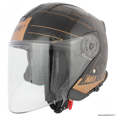 Casque jet marque NoEnd max double écran union black gold xs