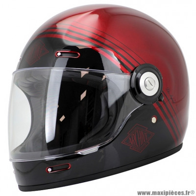 Casque intégral vintage the legend fibre shiny red taille xs