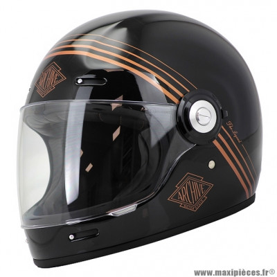 Casque intégral vintage the legend fibre black / gold taille s