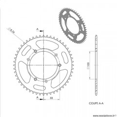 Couronne 31 420 52 dents d100 fix 3x2 pour 50 à boite xp6 98 avant 2000