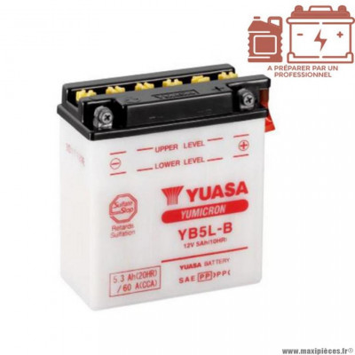 Batterie marque Yuasa yb5l-b 12v5ah classic lg120 l60 h130 (livré sans acide)